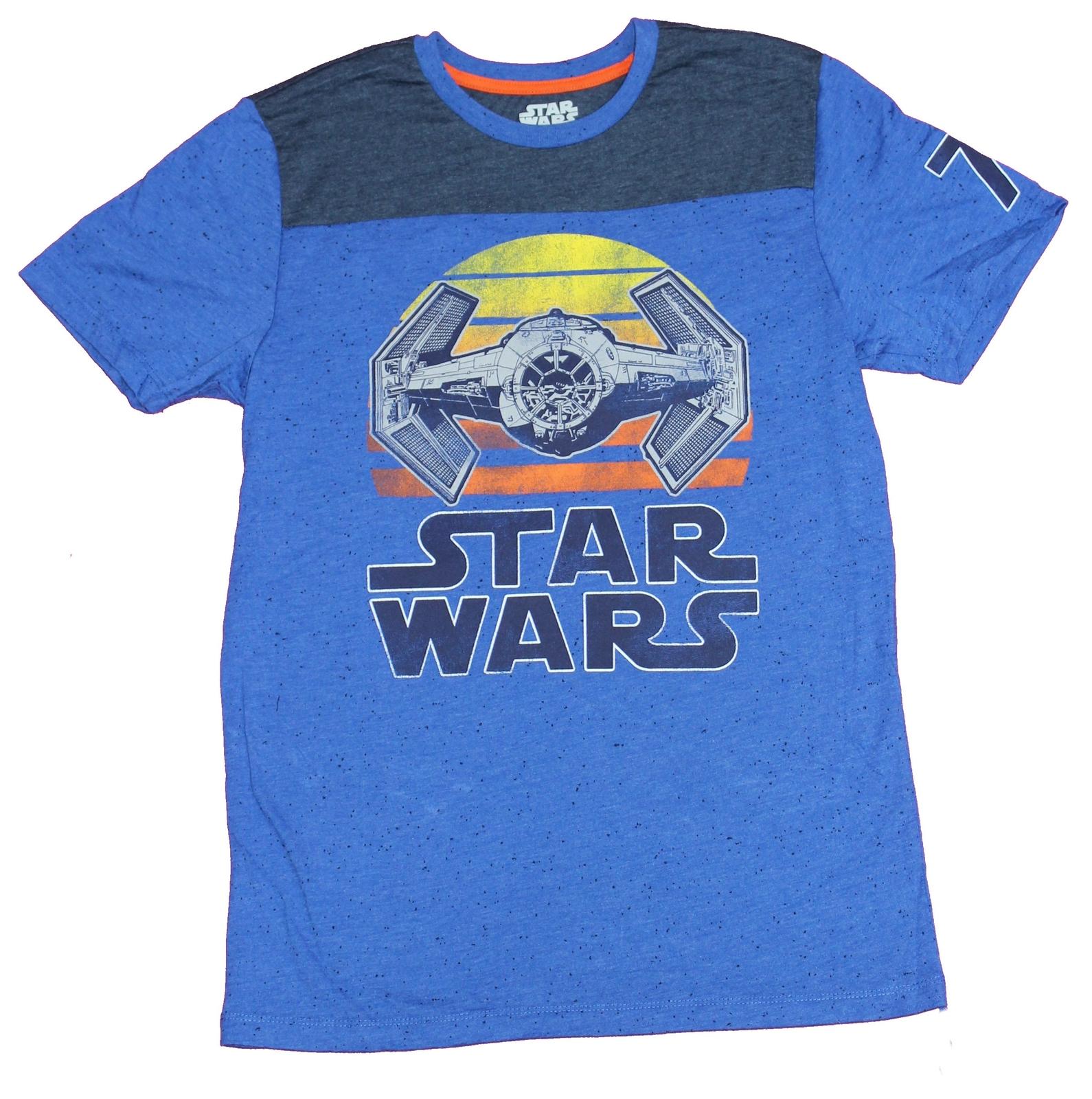 Star Wars Adult New T-Shirt - Yoke Style Vader s Tie Fighter from Sunset S