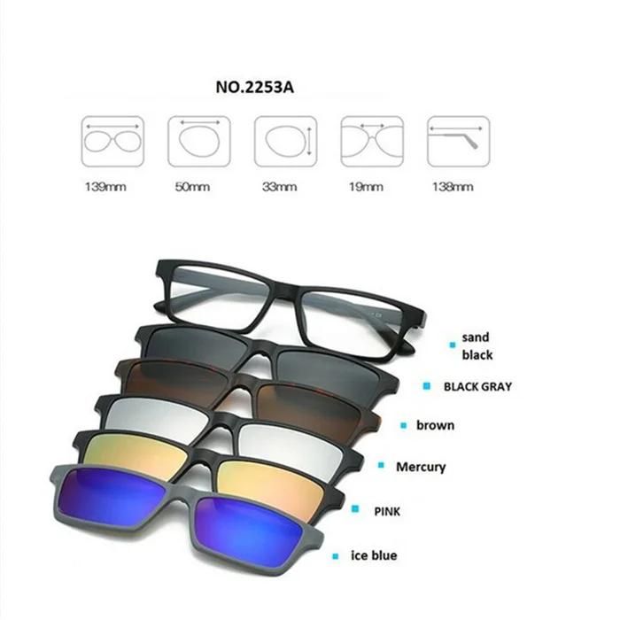

Fashion Myopia Clip Sunglasses Men Women With 5 Clip On Sunglasses Polarized Prescription Glasses 0 -1 -1.5 -2 -2.5 -3 -3.5 -4.0 0
