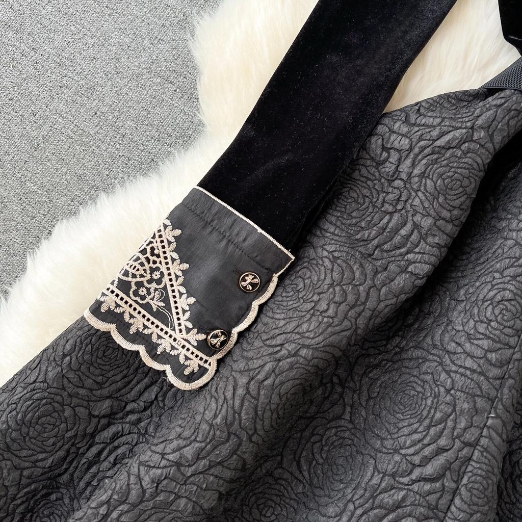 Solid Elegant Dress Women Winter Patchwork Lace Party Midi Dress Female Casual French Style Sweet Kawaii Korean Dress Women 2024