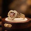 1PC, European and American Fashion-Copper inlaid with zirconia-Heart-shaped ring-Unisex, fashionable and unique, suitable for party wear, daily wear,