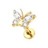 1PC G23 Titanium 16G Marquise Lotus CZ Flower Flat Back Stud Labret Tragus Helix Cartilage Conch Earring Piercings Sexy Jewelry