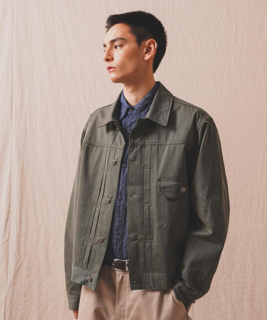 Perstep New Form Cotton Trucker Jacket Khaki Juot4692