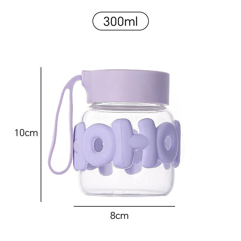 

Толстая кружка с крышкой, Прозрачное креативное портативное стекло, Милая, Простая, Компактная, Портативная подарочная кружка, Сувенирная кружка 300ml