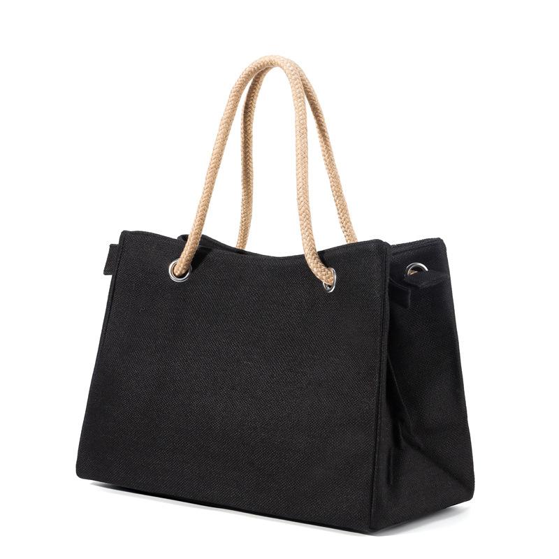 

Fashion Solid Color Woven Tote Bag for Women, Large Capacity Shopping Handbag, Trendy Casual Shoulder Crossbody Bag чорний