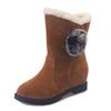 Damenmode Stiefeletten Flache Freizeitschuhe Winter Warme Wildlederschuhe Bequeme Stiefel