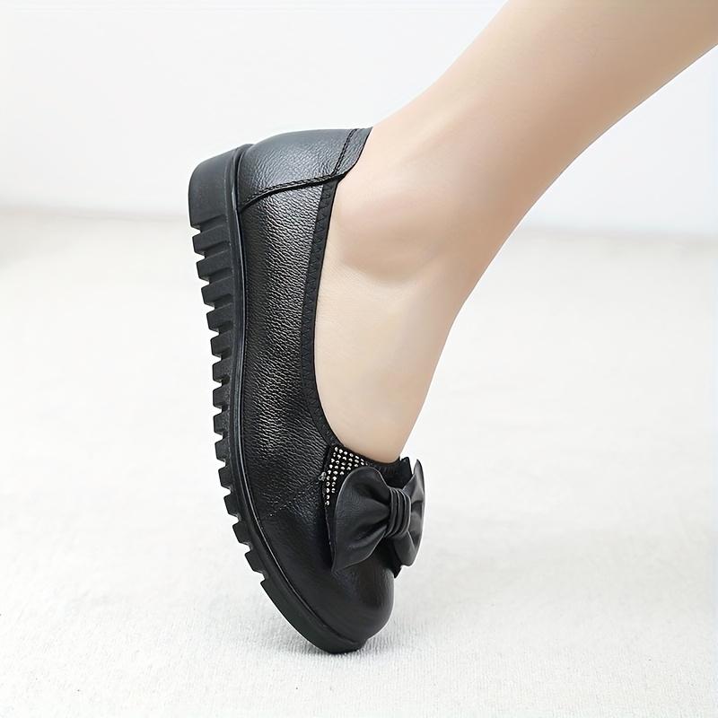 2025 Spring/Autumn Middle-Aged and Elderly Mother Shoes Genuine Leather Soft Sole Women's Leather Shoes Comfortable and Slip-Resistant