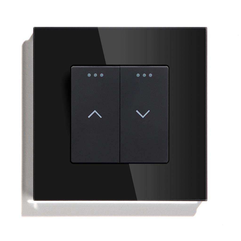 BSEED Mechanical Curtain Switch Electric Roller Shutter Switch Push Button Wall Blinds Switch Glass Frame EU Standard