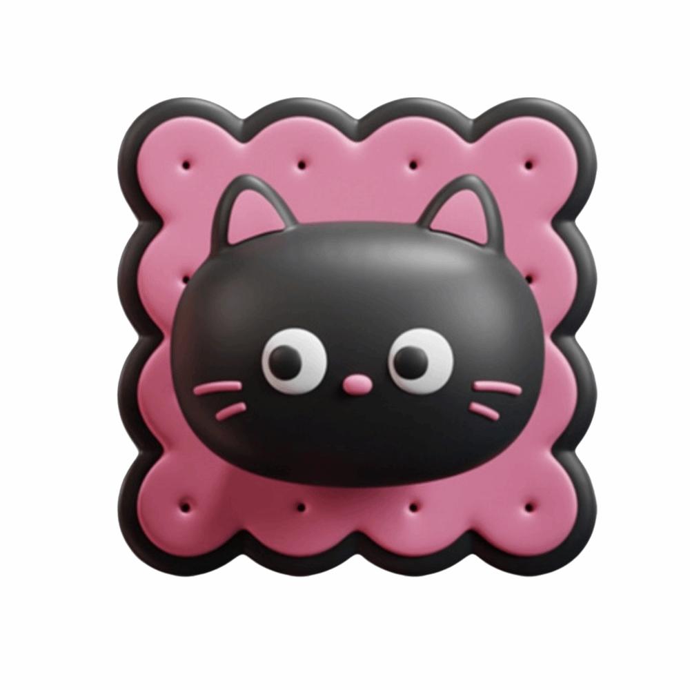 

Cartoon Cat Cat Shaped Door Stopper Silicone Door Shock Absorber Wall Decoration чорний