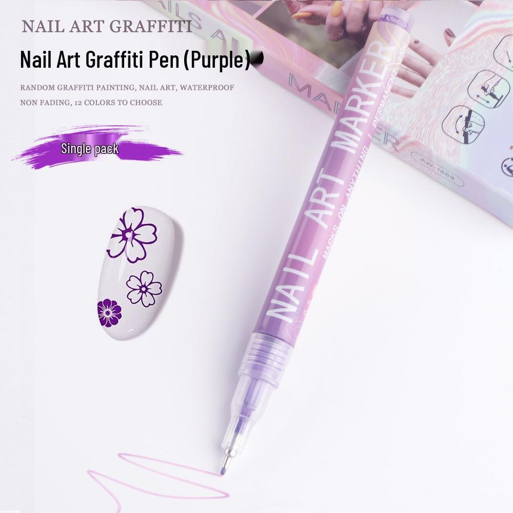 Shein Cross-Border Hot Sale Nail Art Pen Set - DIY Color Painting & Graffiti Highlighter Acrylic Marker for Outlining
