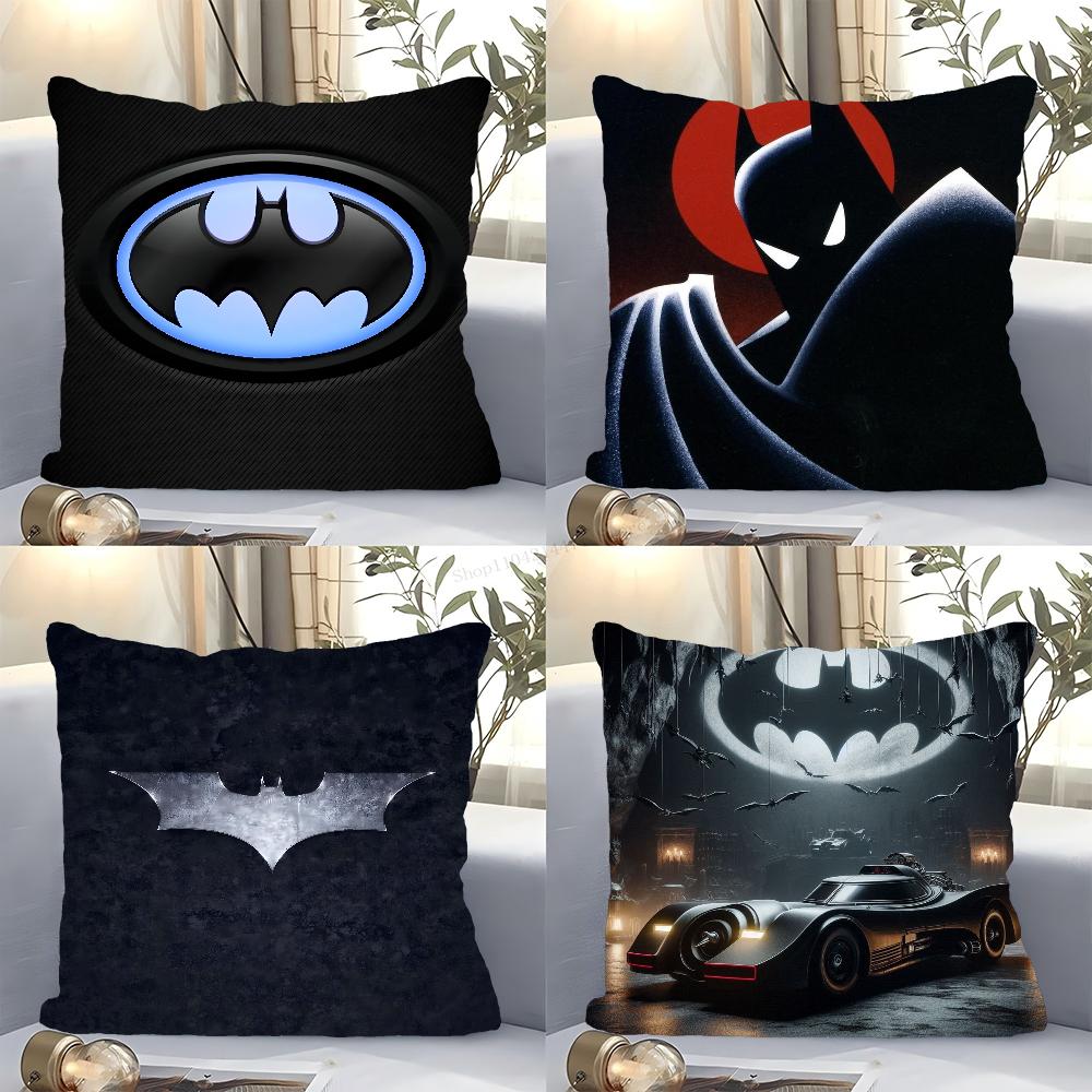 Cartoon COOL B-Batman Pillow Case Square Pillow Bedroom Sofa Leisure Comfort Cushion Car Living Room Home Decoration 40X40