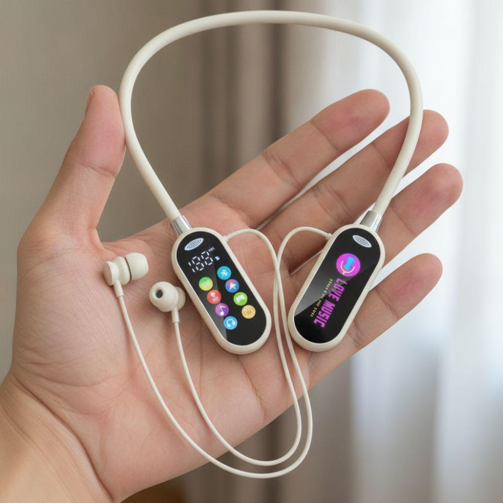 HiFi Sound Bluetooth Earphones LED Display Noise Reduction Earbuds Neckband Headsets Travel