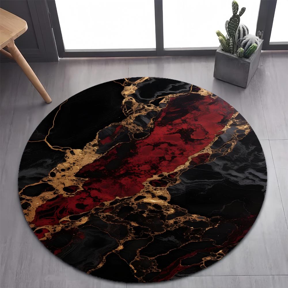 New Style Luxurious Marble Colour White Gold Round Carpet Rug for Bedroom Living Room Decoration,pet Decor Floor Mat