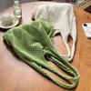 Korean Style Wool Knit Shoulder Bag - Solid Color, Versatile, Literary, and Simple Aesthetic.
