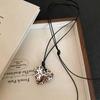 Collana con Ciondolo a Forma di Cuore LATS per Donna Uomo 85CM Catena per Maglione Estraibile Regolabile Accessorio Gioiello di Moda Regalo