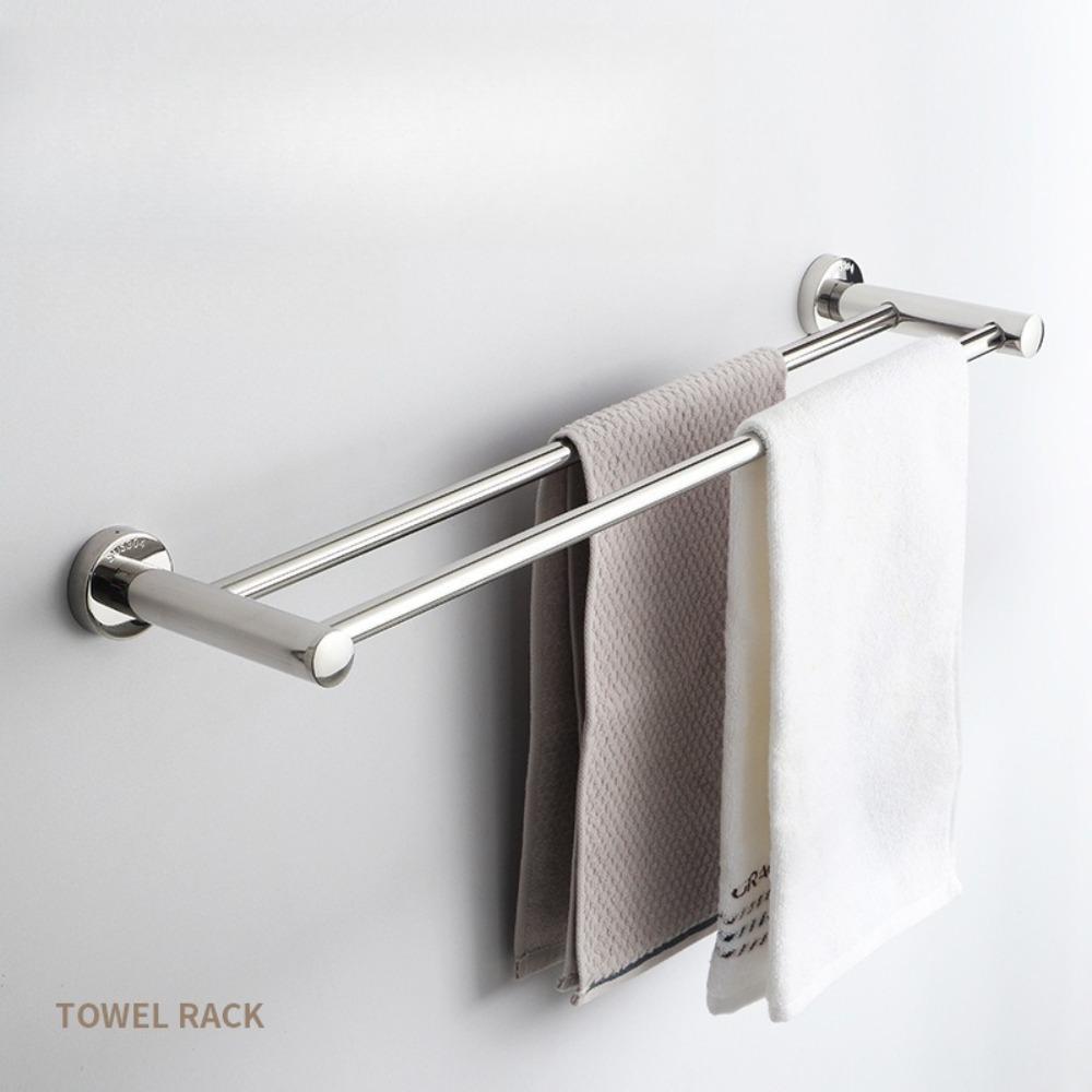 1PC 30cm Towel Bar Stainless Steel Towel Rack Extended Thickened Single Double Pole Bathroom Hotel Grade Wall Mounted Holder
