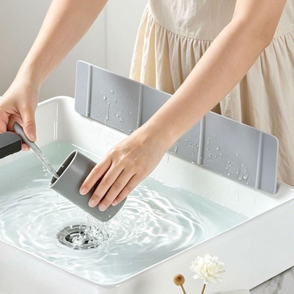 Silicone Sink Splash Guard Detachable Heighten Countertop Water Baffle Flexible Easy To Install Kitchen Waterproof Screen