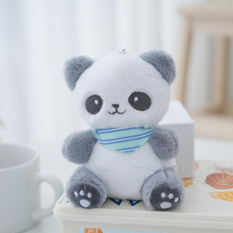 Charming Panda Plush Keychain Doll Fluffy Backpack Ornament Gift Idea