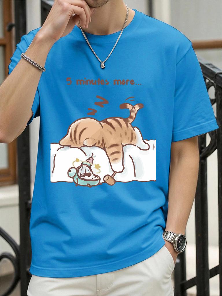 The Cat That Always Wants To Sleep Prints TShirt Women Cotton Summer Tops Soft Loose ONeck Short Sleeve Tees Casual Clothes
