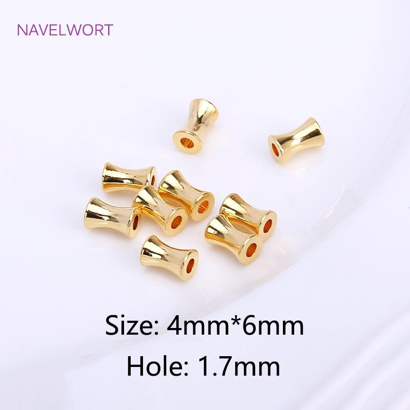 18K Gold Plated Röhrenperlen Abstandshalter Perlen, Zubehör Für Schmuck, Messing Streifenperlen DIY Armband Halskette Herstellung Zubehör Großhandel
