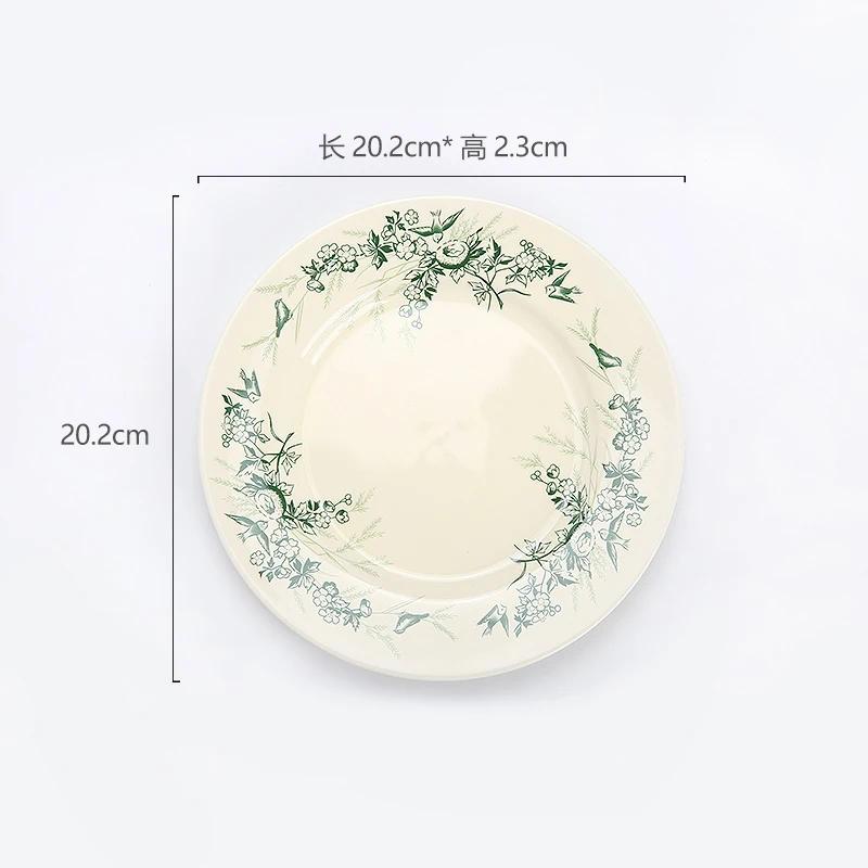 Vintage Französischer Stil Keramikteller Nachmittagstee Snacks Desserts Köstliche Gerichte Speiseteller Exquisites Haushaltsgeschirr