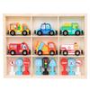 Children's wooden car ambulance fire police carriages mounted track Thomas magnetic road signs model toys set birthday gift