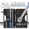 1/4'' Torque Wrench 24 In1 Bicycle Preset  Adjustable Torque Ratchet Wrench High Precision Repair Tool Set