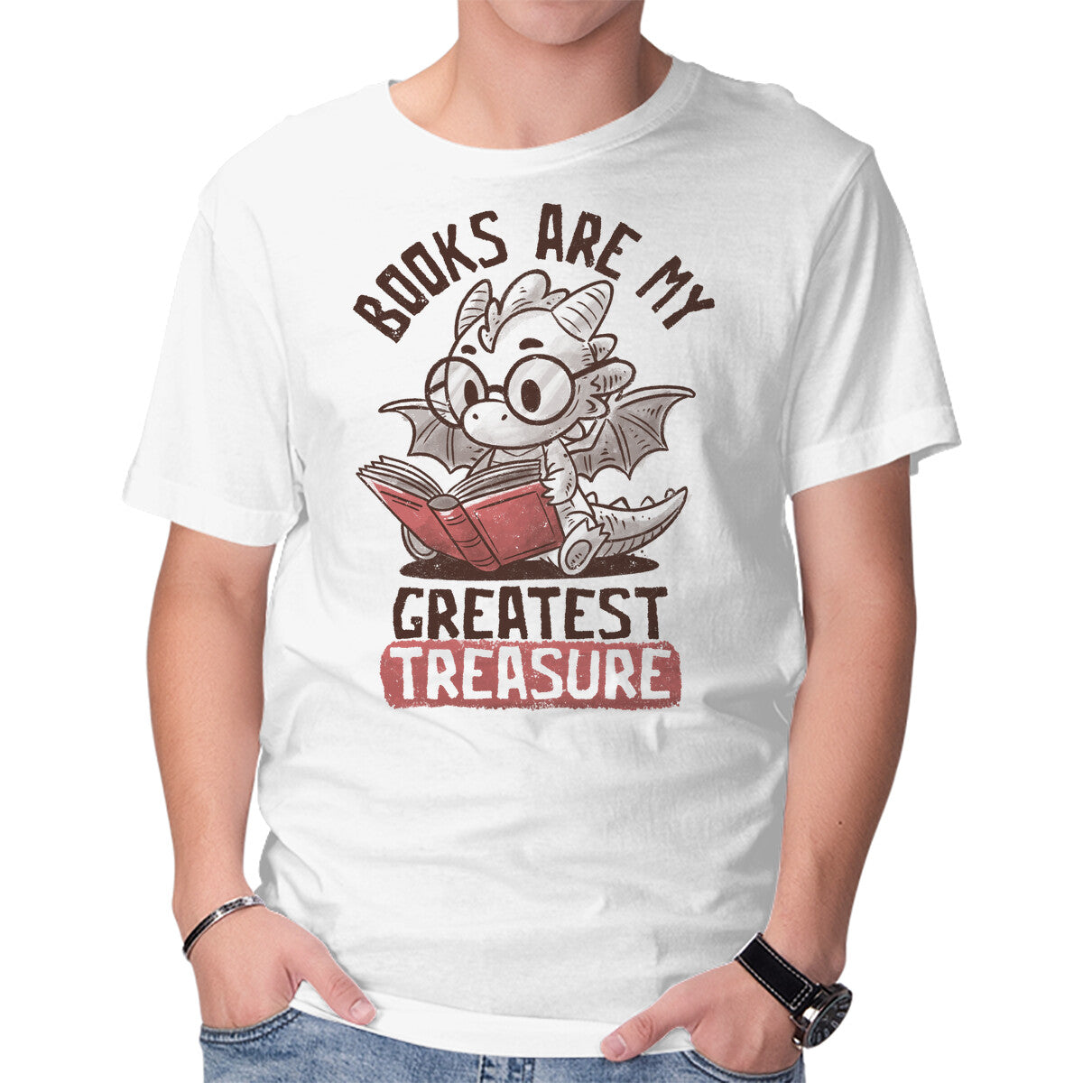 Unisex Crew Neck T-Shirt Books Are My Greatest Treasure Graphic Short Sleeve Casual Tee XXL