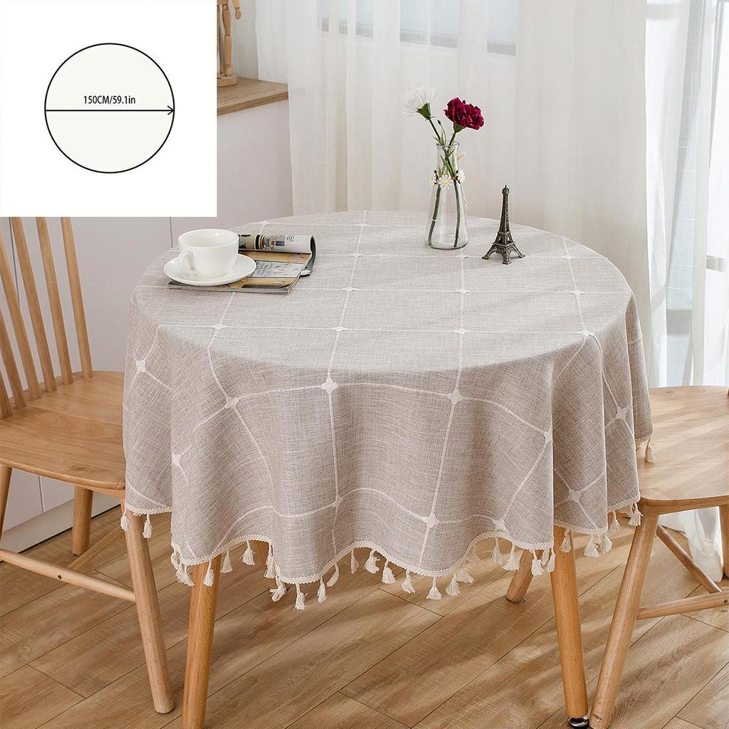 Japanese Cotton Linen Tablecloth - Fresh, Artistic, Round & Rectangular Options