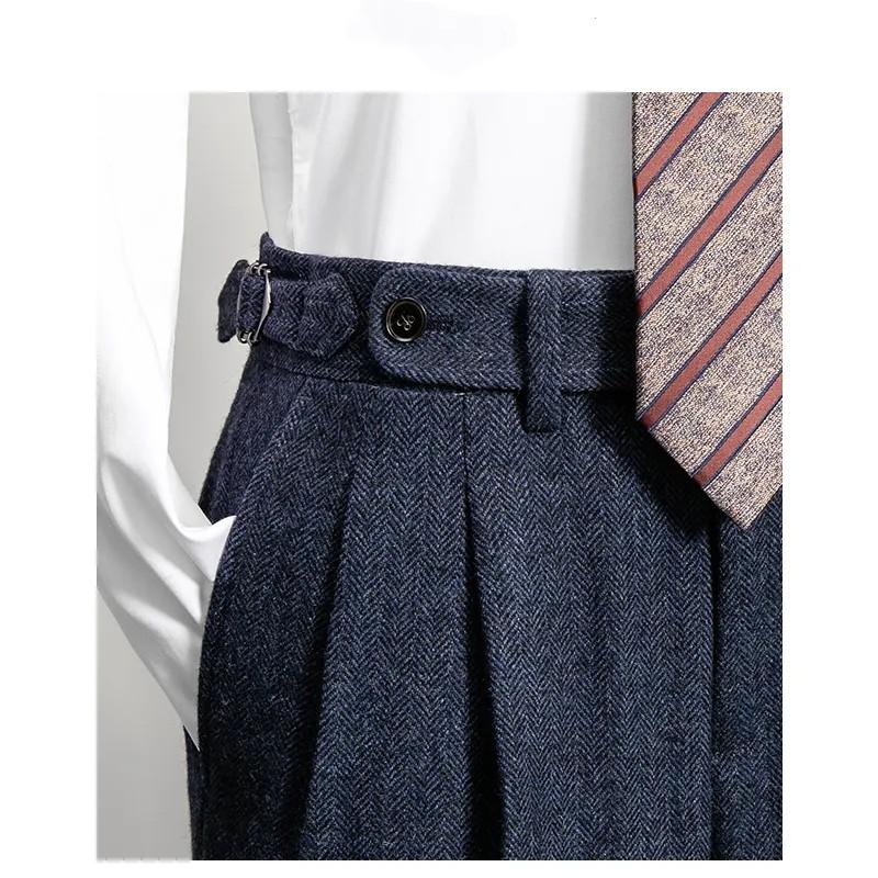 Men's Straight Tube Slim Fit Suit Pants, Gentlemen's Simple Casual Pants