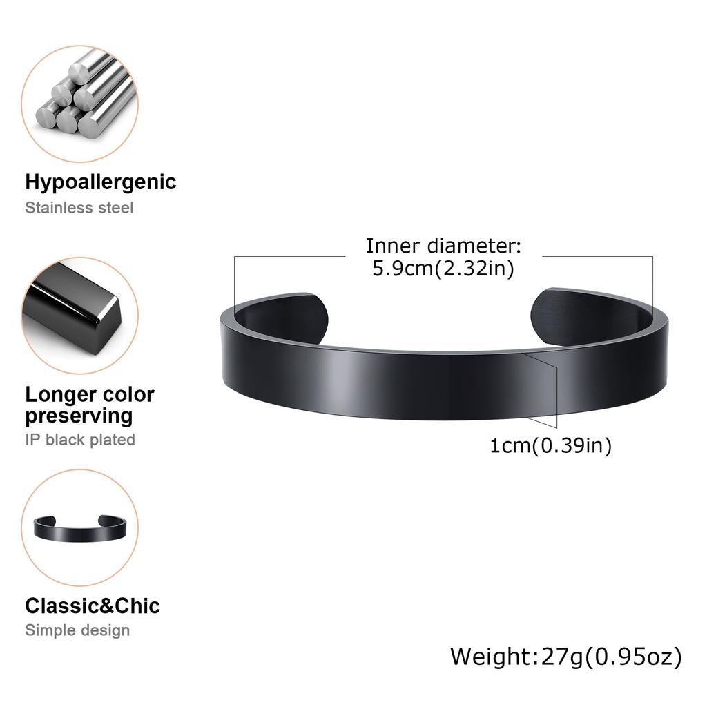 Classic Openning Bangles Bracelet for Women Men,Stainless Steel Cuff Bracelet,High Polished Bangles Gift