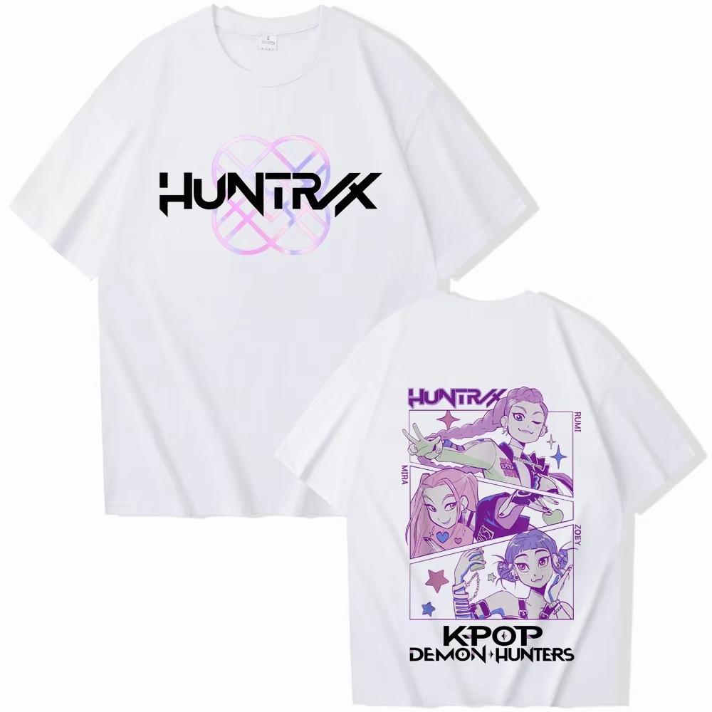 New Summer Vintage KPop Demon Hunters Tiger T-shirts for Men Harajuku Cute Round-neck Heavy T-shirts Oversize Unseix Tee Top
