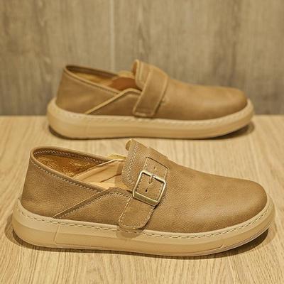Men's Lightweight Textured Buckle Loafers - Trendy Fashion