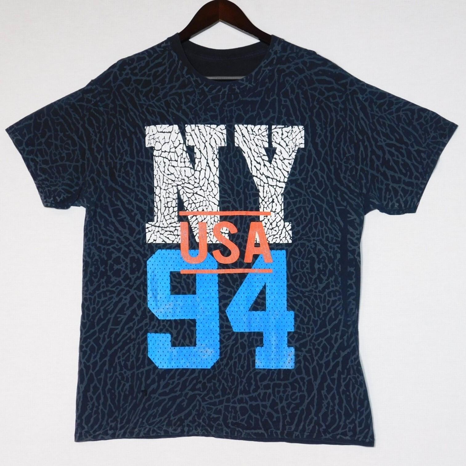 Vintage Original 1990s NY USA 94 New York City Crackled Pattern T Shirt Size L XXXL