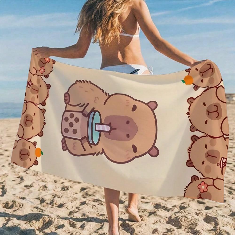 Süßes Capybara Strandtuch Schnelltrocknend Klein bis Groß Handtuch für Strand Pool Sport Yoga Fitnessstudio Zuhause Handtuch Geschenk für Freunde Sandfrei