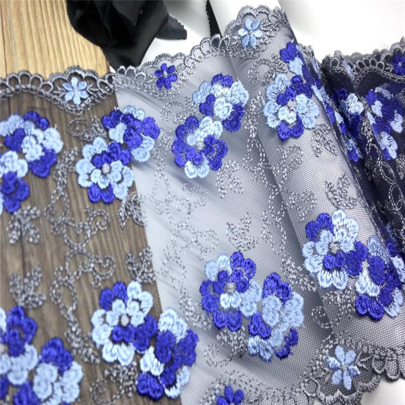 1m x 17cm Floral Embroidery Net Lace Fabric for Lingerie, Bra, Underwear, Dress, Garment, Home Decro and DIY Sewing