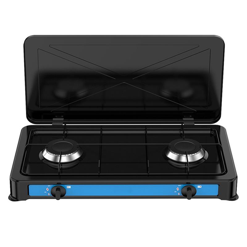 Two Burner Gas Stove Portable Camping Gas Stove Burner Foldable Brazier Camping Hiking Supplies Equipment Outdoor Accessories