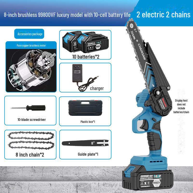 Przenośna bezszczotkowa akumulatorowa piła łańcuchowa - Akumulatorowa piła do przycinania litowo-jonowa do użytku jedną ręką
