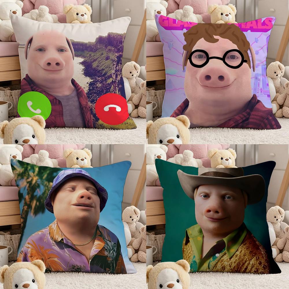 John Pork Dzwoni Poszewka na poduszkę Komfort Sofa rozkładana Jedwabiście elegancka Niewidoczny zamek Niestandardowa Dekoracyjna poszewka na poduszkę