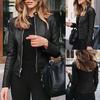 Women Fashion Autumn Winter Jacket Short Faux Leather Suit Coat Outwear Clothes