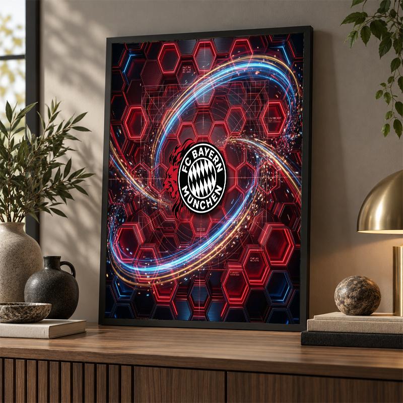 FC Bayern München Diamantmalerei Set 5D Full Drill DIY Diamantmosaik Wandkunst Heimdekoration