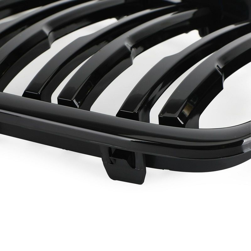 Pair Double Slat Car Front Kidney Grille For BMW X1 E84 2009-2015 Kidney Grill Gloss Black Dual Slat Auto Grill Accessories