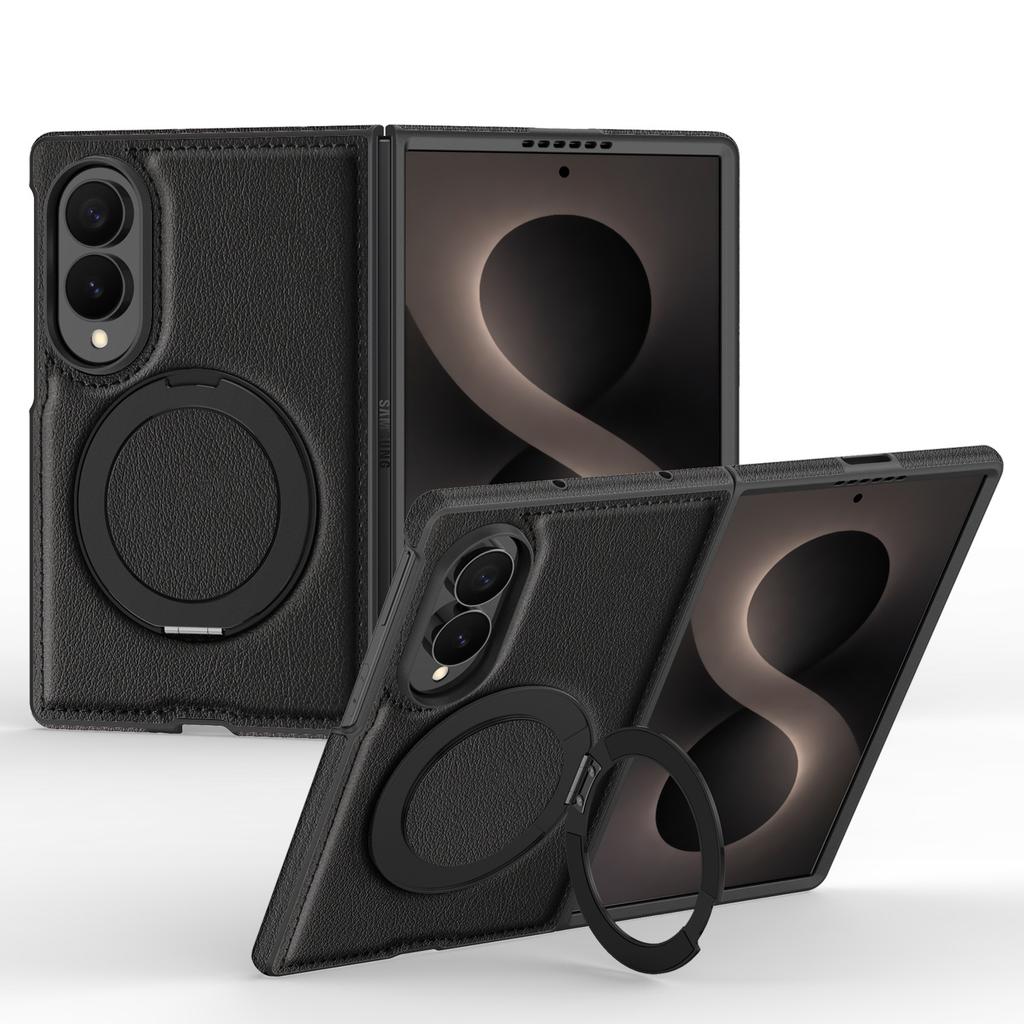 Applicable To Samsung ZFold8 Mobile Phone Case Leather 360 Rotating Magnetic Suction Bracket ZFold8Ultra Folding Protective Case