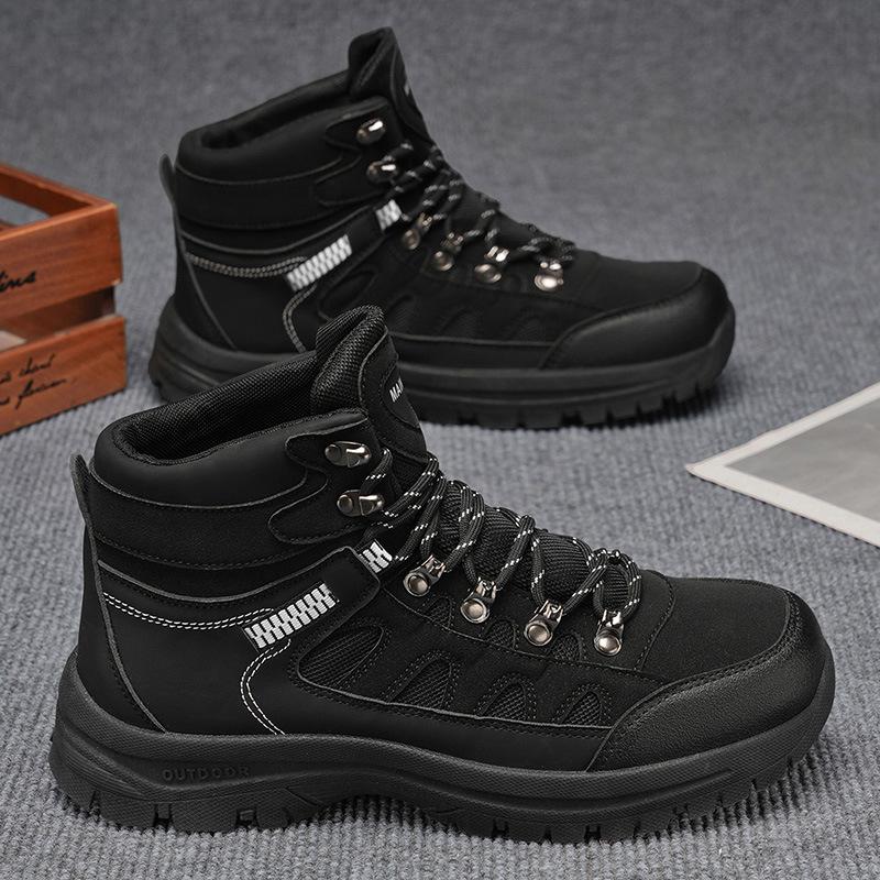 Autumn Men Outdoor Ankle Boots 2026 Comfortable Non Slip Casual Shoes Short Boots Fashion High Top Sports Shoe Large Size 39-48