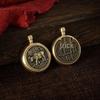 Brass Zodiac Fortune Keychain with Rotating Pendant and Handle