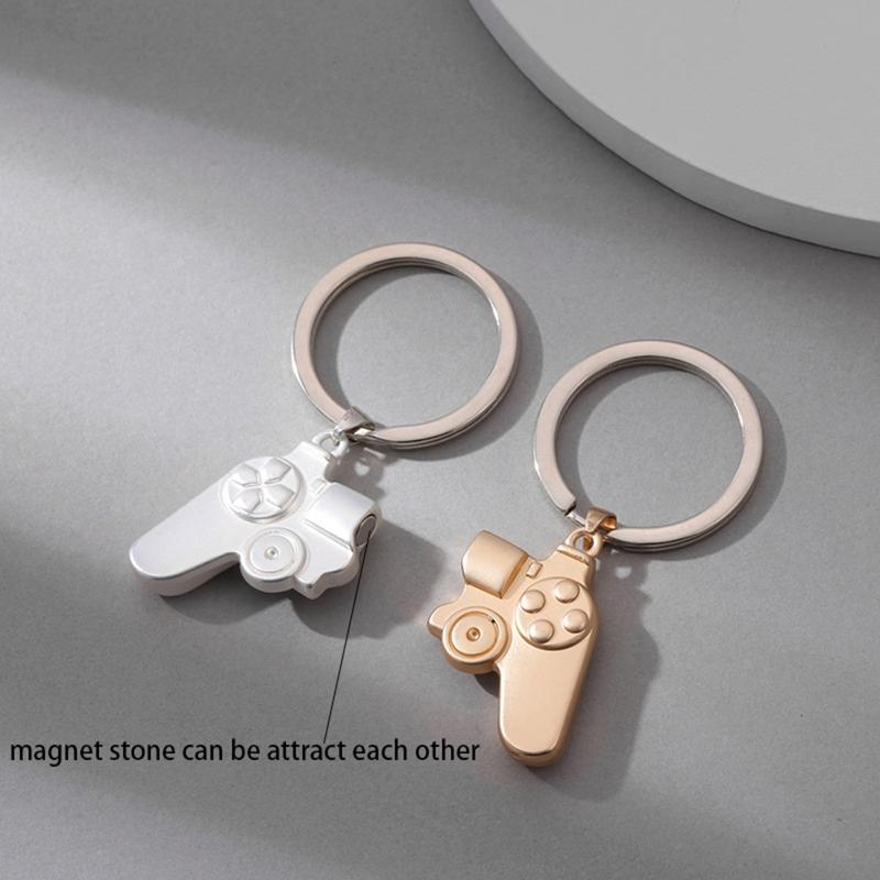 2 Pcs Funny Couple Gamers Keychain Game Controller Magnet Keychain for Girlfriend Boyfriend Valentines Day Gaming Gift