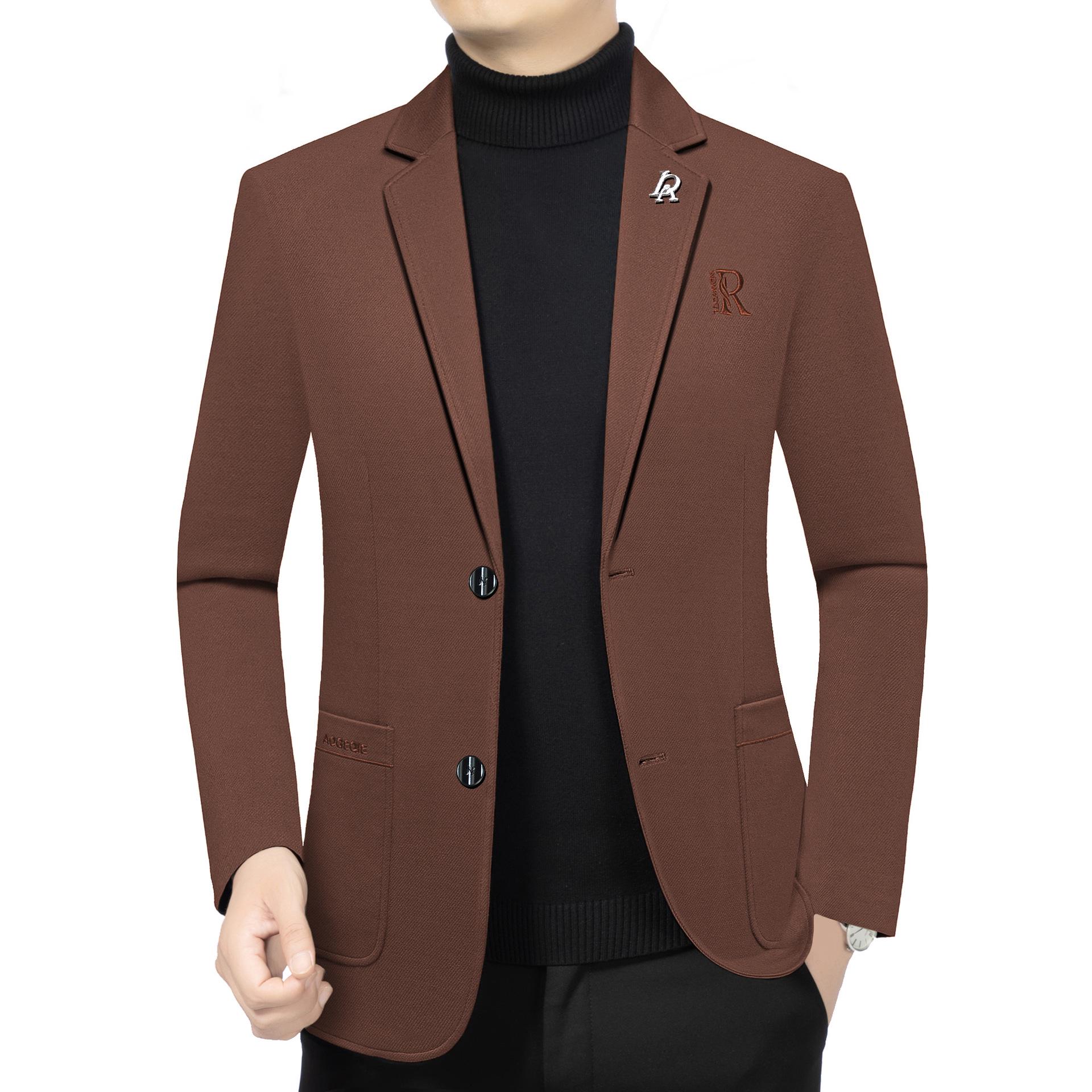 

Мужской однотонный повседневный блейзер - Модный тренд весны 2025 года, пиджак 4XL - 195cm (190-205jin)