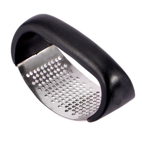 Stainless Steel Garlic Press with Ergonomic Ring Handle Heavy-Duty Manual Mincer