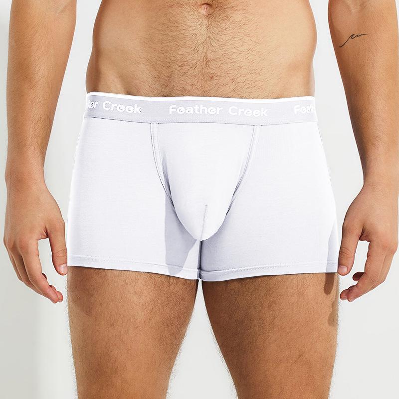 Ανδρικό εσώρουχο boxer με θήκη σε σχήμα U: Σέξι, Λεπτό, Τετράγωνο Σχέδιο με Μεγάλη Μπροστινή Θήκη