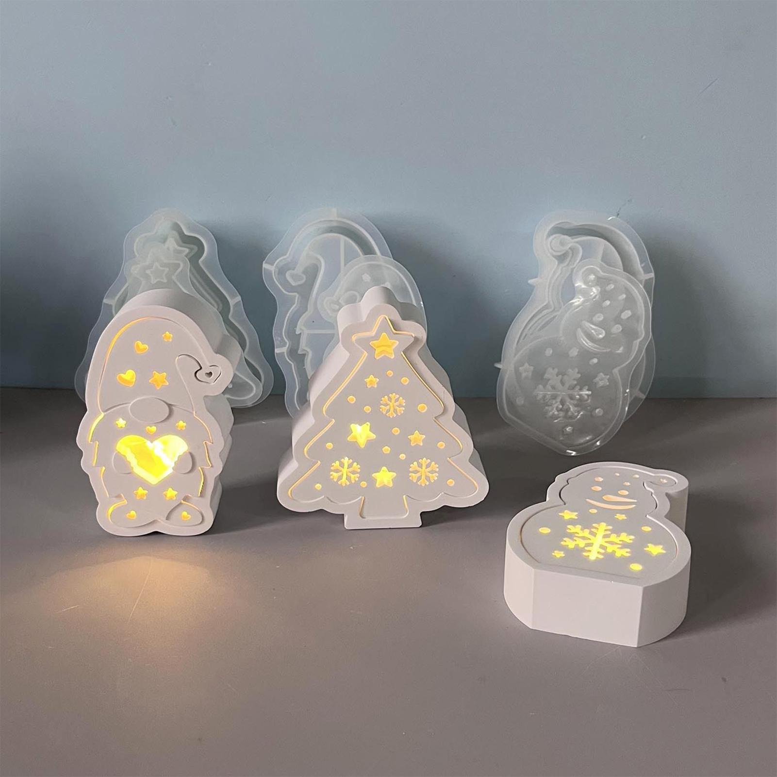 

6 Pieces 3D Christmas Silicone Mold Casting Christmas Trees Dwarfs Snowman Ornament Molds Art Craft Home Wedding Party Decor CHINA