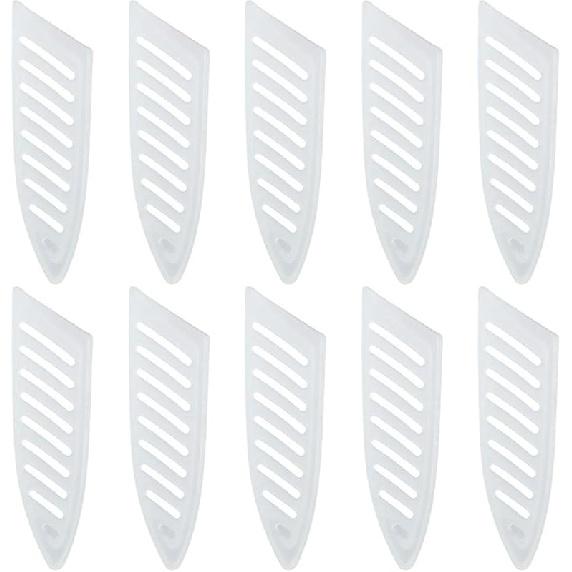 10Pcs Universal Safety Knife Cover Sleeves,Plastic Knives Edge Guard,Durable Knives Protector Knife Sheath for Kitchen, White(3.5x0.9Inch) 3.5x0.9Inch
